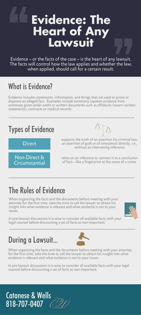 Types of Evidence in a Lawsuit Infographic