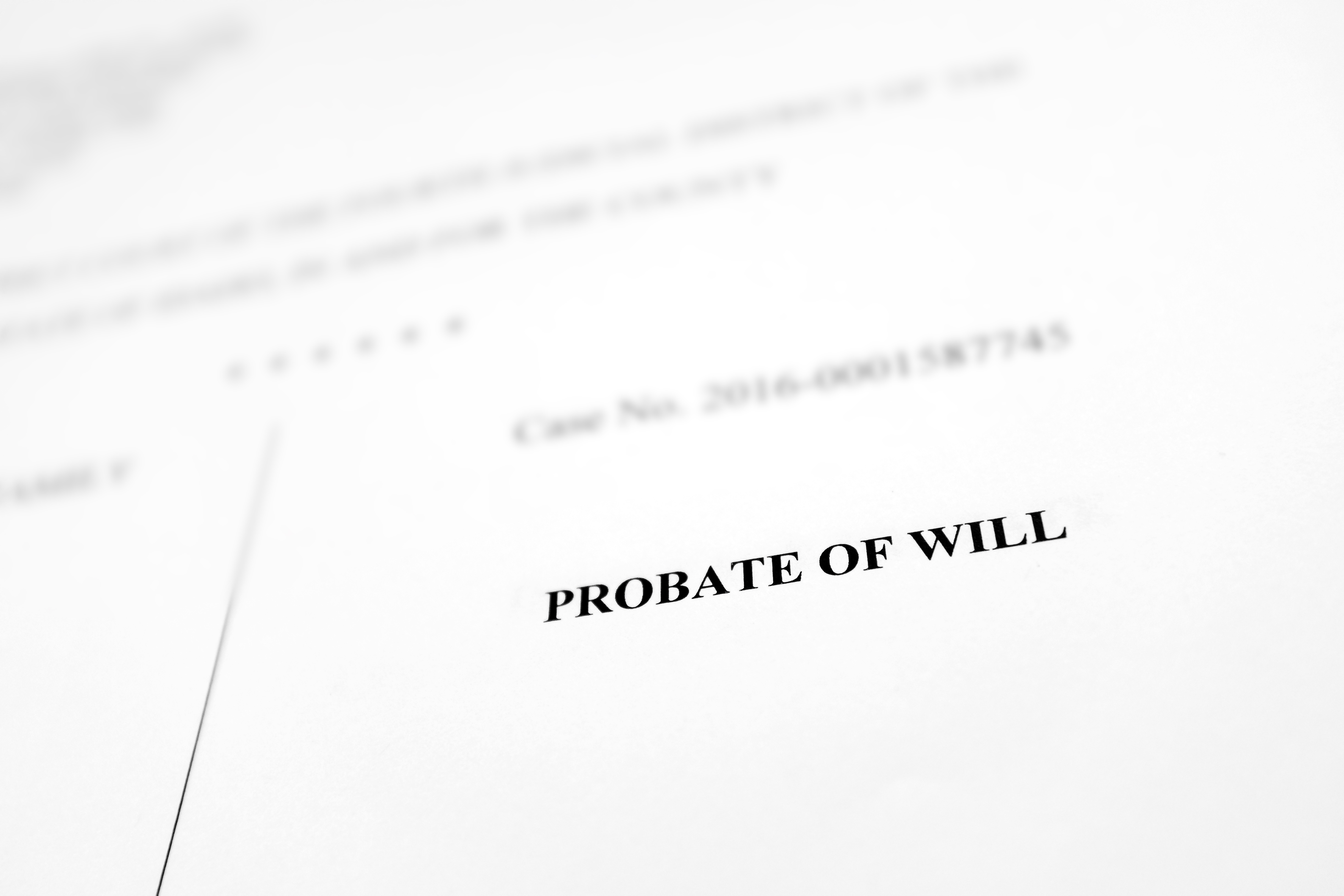 Probate of Will Legal Document